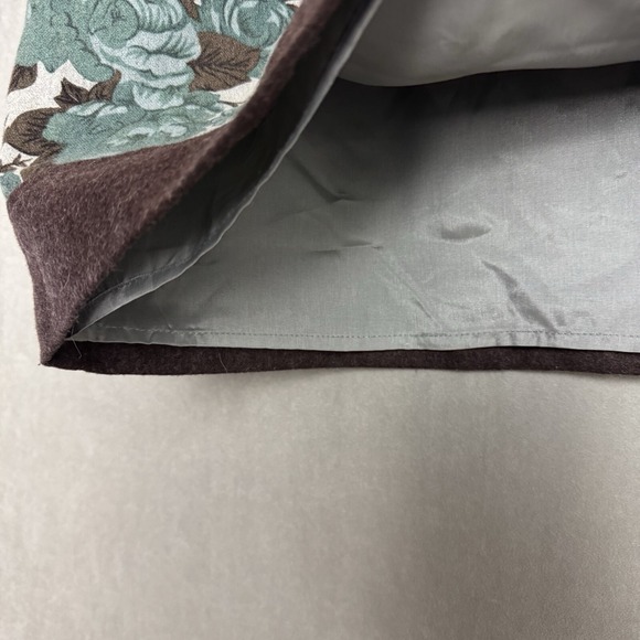 Anthropologie Tabitha Womens Medium Teal Floral Gray Wool Blend Mini Skirt - Picture 7 of 15